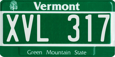VT license plate XVL317