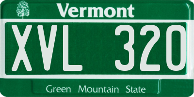 VT license plate XVL320