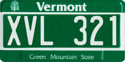 VT license plate XVL321