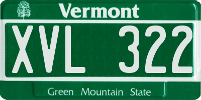 VT license plate XVL322