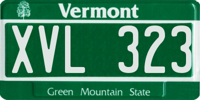 VT license plate XVL323