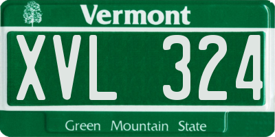 VT license plate XVL324