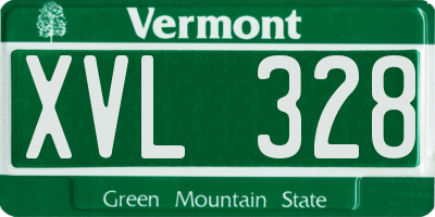 VT license plate XVL328