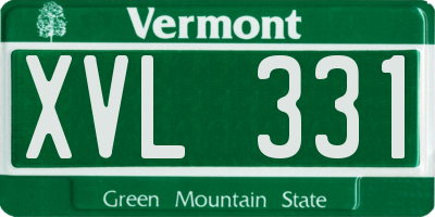VT license plate XVL331