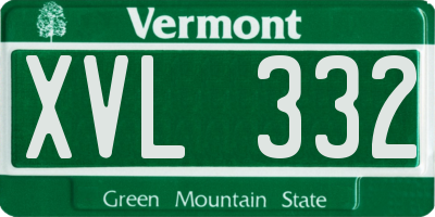 VT license plate XVL332