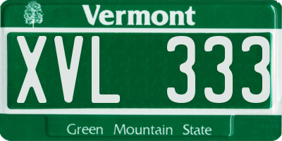 VT license plate XVL333