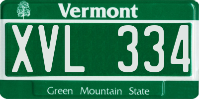 VT license plate XVL334