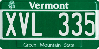 VT license plate XVL335