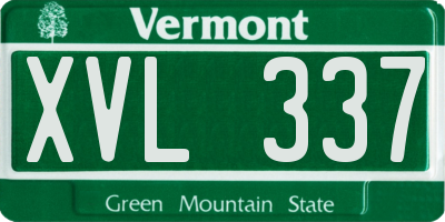 VT license plate XVL337
