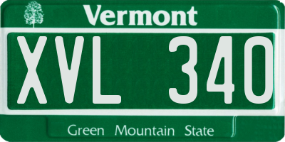 VT license plate XVL340