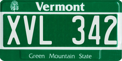 VT license plate XVL342