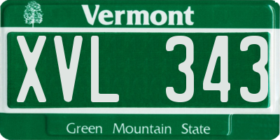 VT license plate XVL343