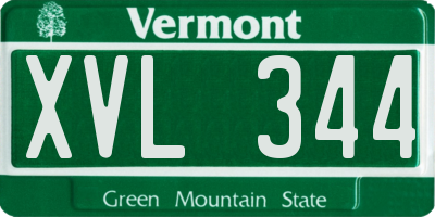 VT license plate XVL344