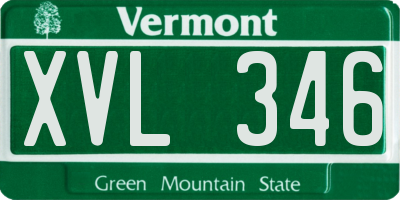 VT license plate XVL346