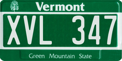 VT license plate XVL347