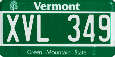 VT license plate XVL349