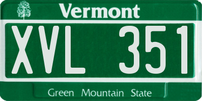 VT license plate XVL351