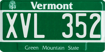 VT license plate XVL352