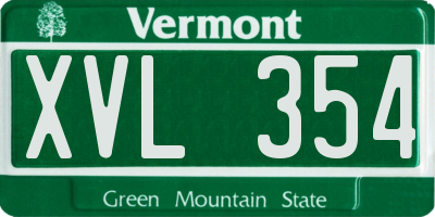 VT license plate XVL354
