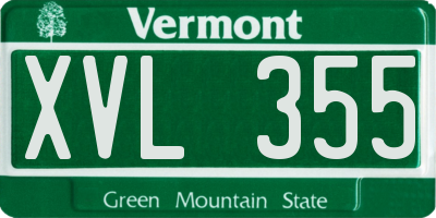 VT license plate XVL355