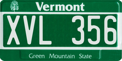 VT license plate XVL356