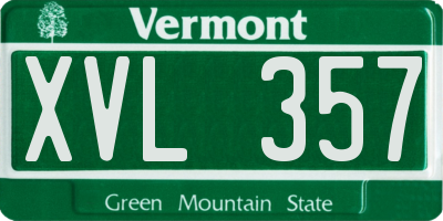 VT license plate XVL357