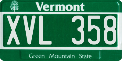 VT license plate XVL358