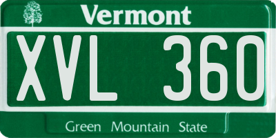 VT license plate XVL360