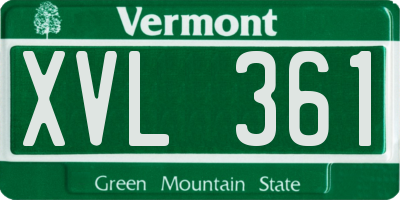 VT license plate XVL361