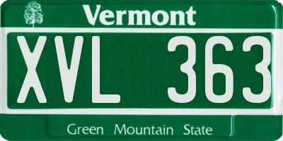VT license plate XVL363