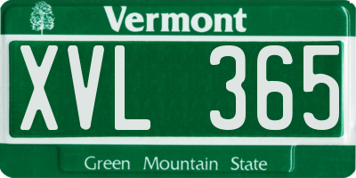 VT license plate XVL365