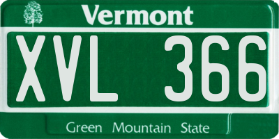 VT license plate XVL366