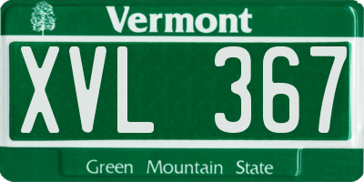 VT license plate XVL367