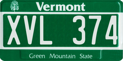 VT license plate XVL374