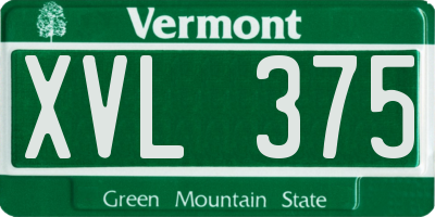 VT license plate XVL375