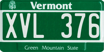 VT license plate XVL376