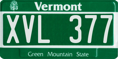 VT license plate XVL377