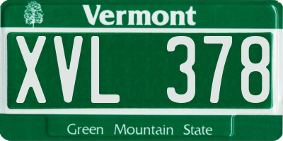 VT license plate XVL378