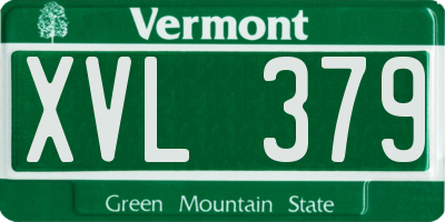 VT license plate XVL379