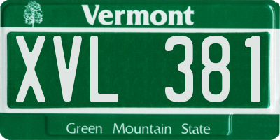 VT license plate XVL381