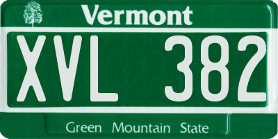 VT license plate XVL382