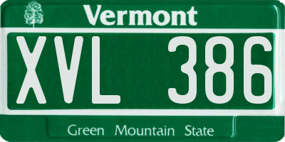 VT license plate XVL386