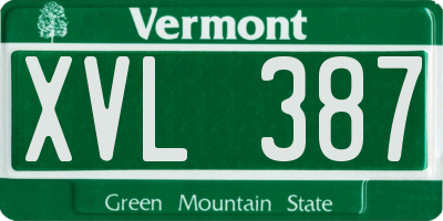VT license plate XVL387
