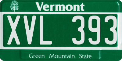 VT license plate XVL393