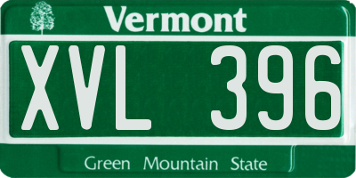 VT license plate XVL396