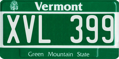 VT license plate XVL399