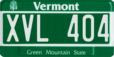 VT license plate XVL404