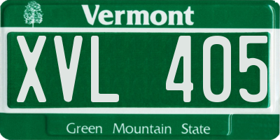 VT license plate XVL405