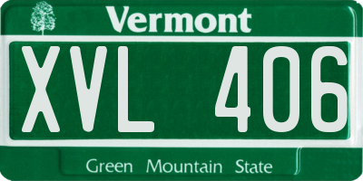 VT license plate XVL406