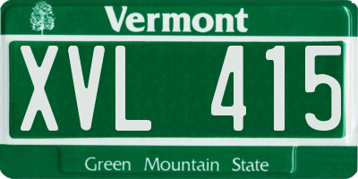 VT license plate XVL415